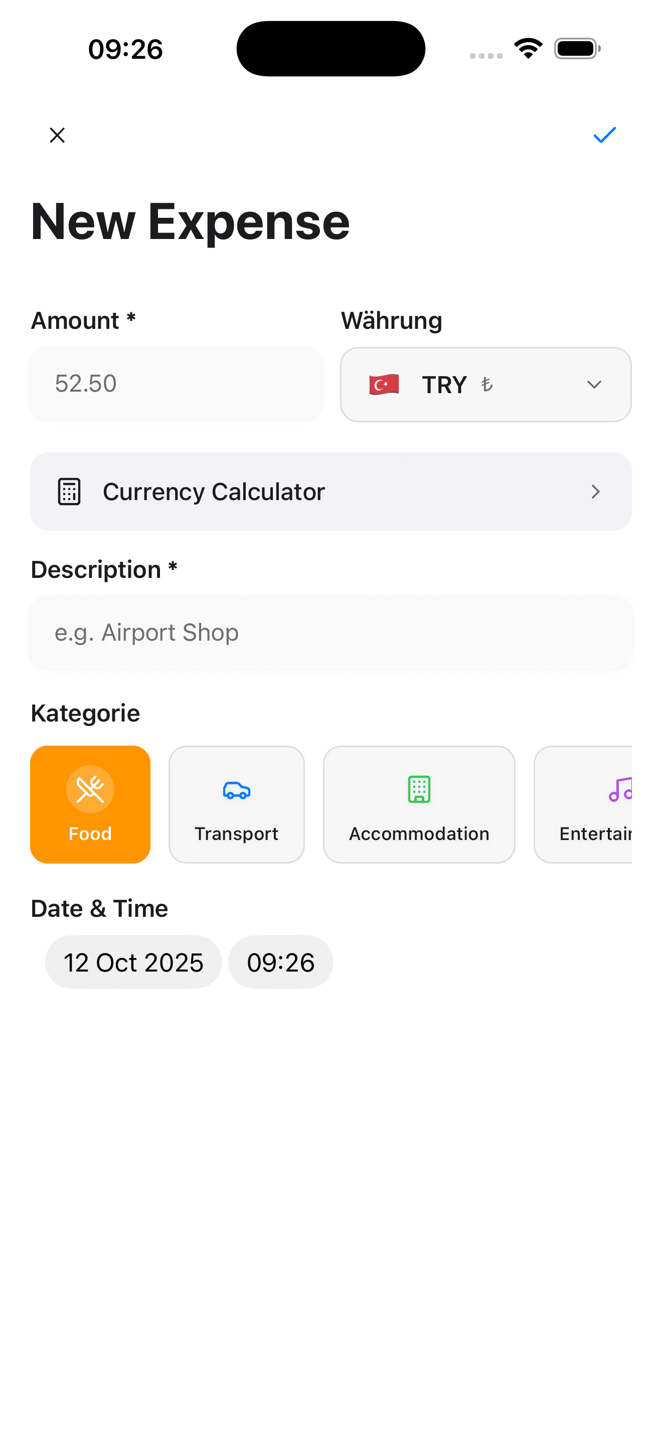 Ausgaben hinzufügen