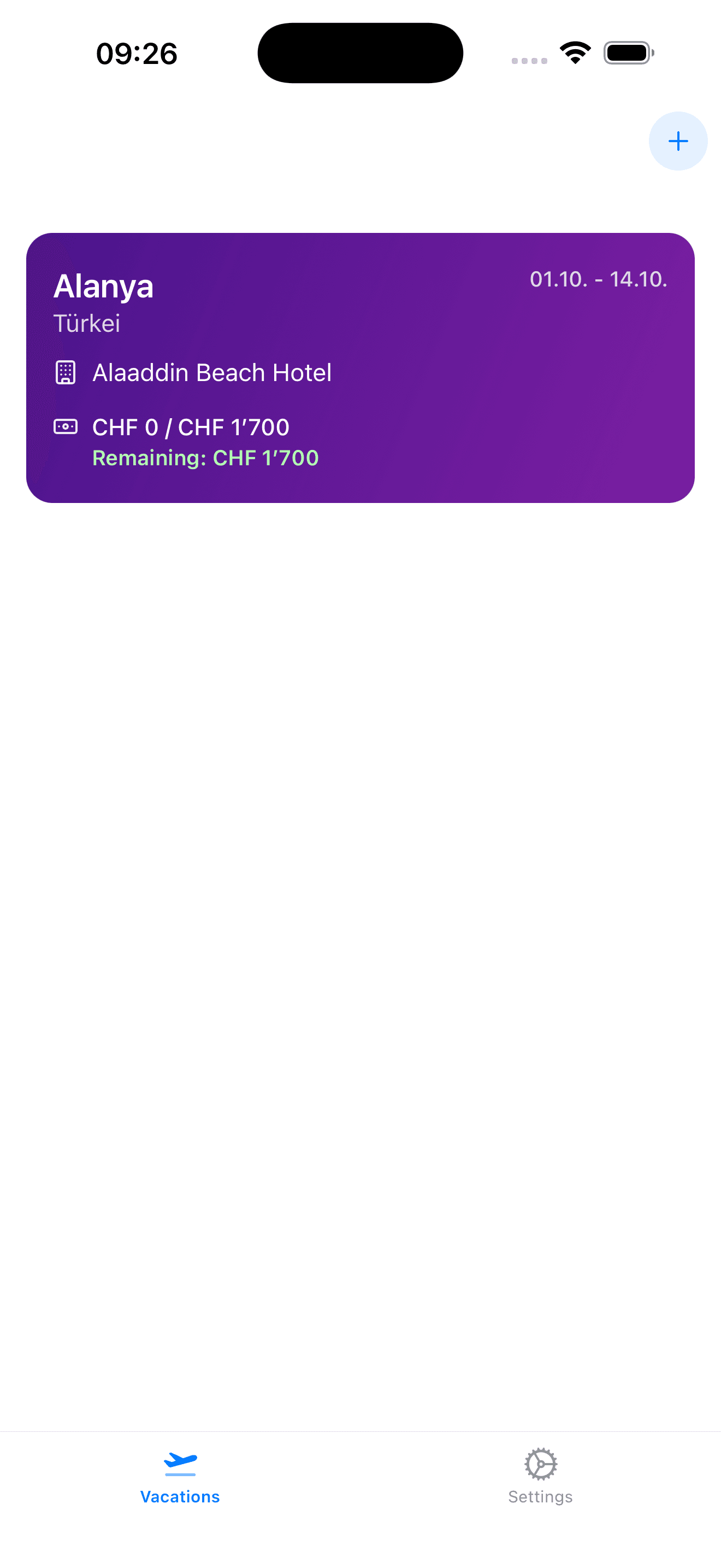 Ferien Budget - Reiseübersicht